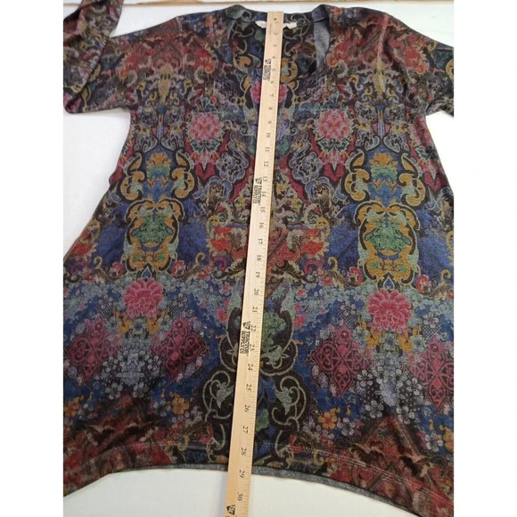 SOFT SURROUNDINGS FALL FLORAL PAISLEY SOFT PRINTED COZY BOHO OVERSIZED TUNIC SML - Picture 8 of 11